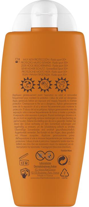 Actual product image Avène Sport Fluid (Suntan cream, SPF 50+, 100 ml, 134 g)