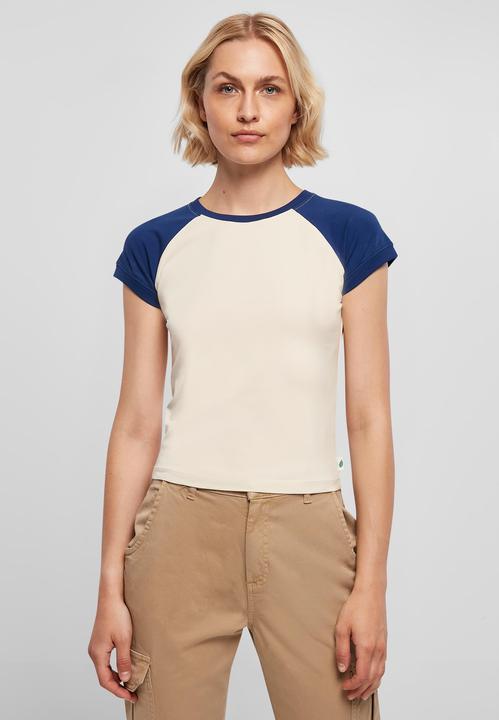 Immagine prodotto Urban Classics Maglietta da baseball da donna biologica elasticizzata corta e retrò (5XL)