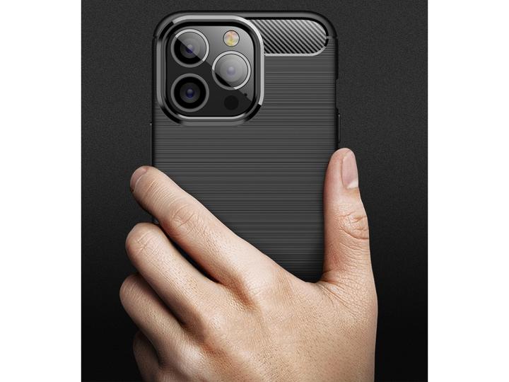 Actual product image Screenguard Carbon Brushed Soft TPU Case (Apple iPhone 14 Pro)