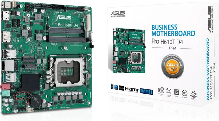 Productafbeelding ASUS MB PRO H610T -CSM (LGA 1700, Intel H610, Mini-ITX)