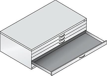 Image du produit C+P Armoire à plans, format A0, 5 tiroirs, hauteur 420 mm, gris clair / bleu