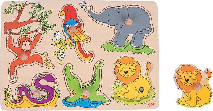 Actual product image Goki Sound puzzle zoo animals, with animal voices (6 pieces)