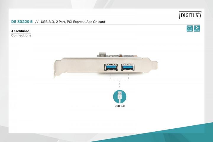 Actual product image Digitus USB 3.0, 2-Port, PCI Express Add-On card