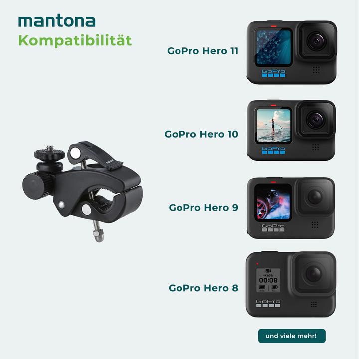 Produktbild mantona Klemmhalterung XL (Hero 6, Hero 7, Hero 3+, hero 5, Hero 4, Hero 3, Hero 2)