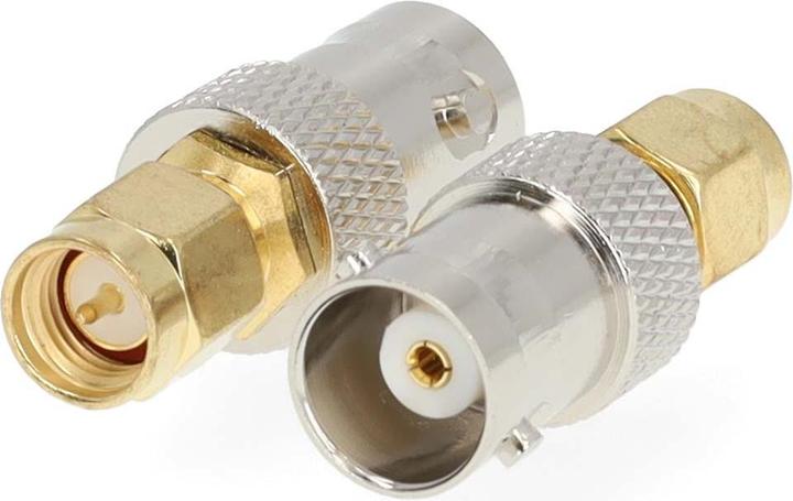Produktbild Nedis SMA Adapter - SMA-Stecker - BNC-Buchse - Vergoldet - 50 Ohm - Gerade - Kupfer - Gold - 2 Stück (Antennenkabel)