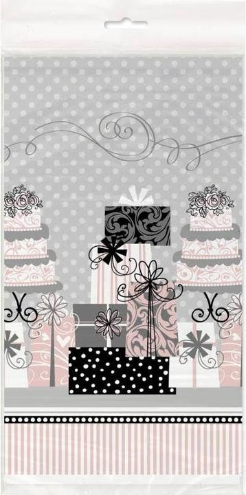 Actual product image Unique Party Elegant Plastic Wedding Party Table Cover (213.36 x 137.16 cm)