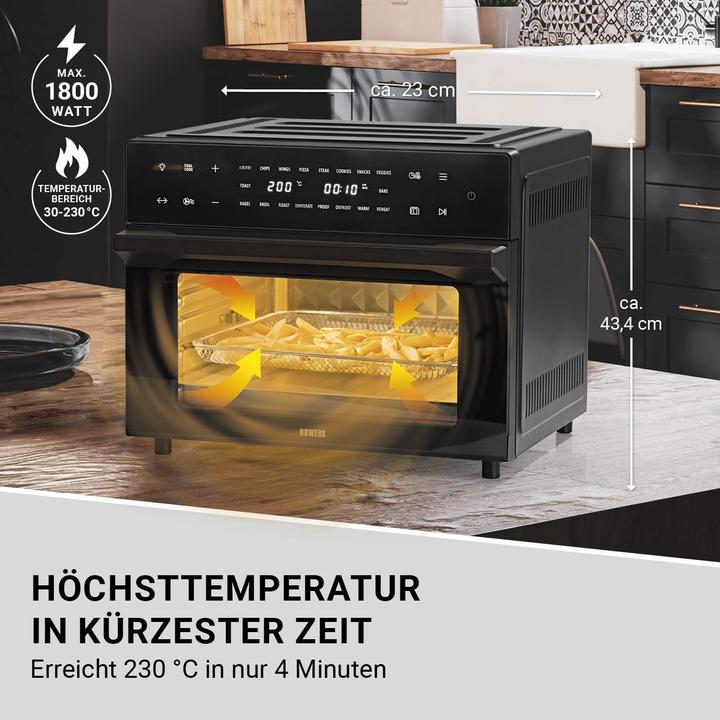 Actual product image N8werk Digital Hot Air Oven in Midnight Black 30 L