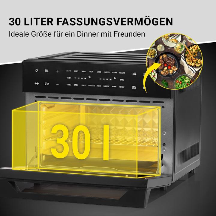 Actual product image N8werk Digital Hot Air Oven in Midnight Black 30 L