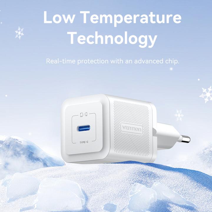 Actual product image Vention Wall charger,, FEPW0-EU, USB-C, 20W, GaN (white) (20 W)