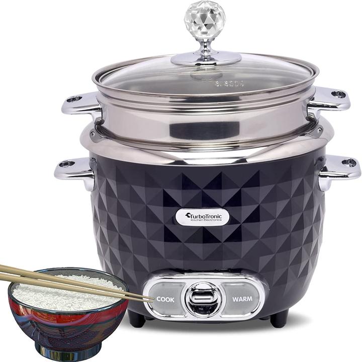 Image du produit TurboTronic By Z-Line Cuiseur à riz avec insert vapeur en acier inoxydable 1L noir