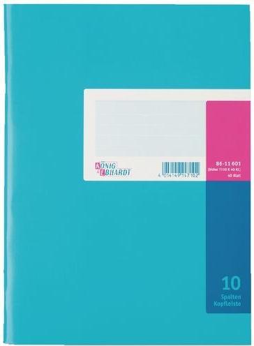Image du produit König & Ebhardt Livret à colonnes DIN A4 bleu clair/magenta 10 colonnes 40 fls (40 x)