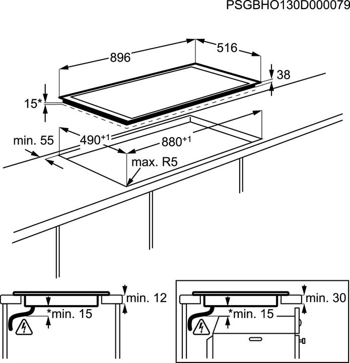 Produktbild AEG HK955070XB Integriert Keramik 5 Zone(n)
