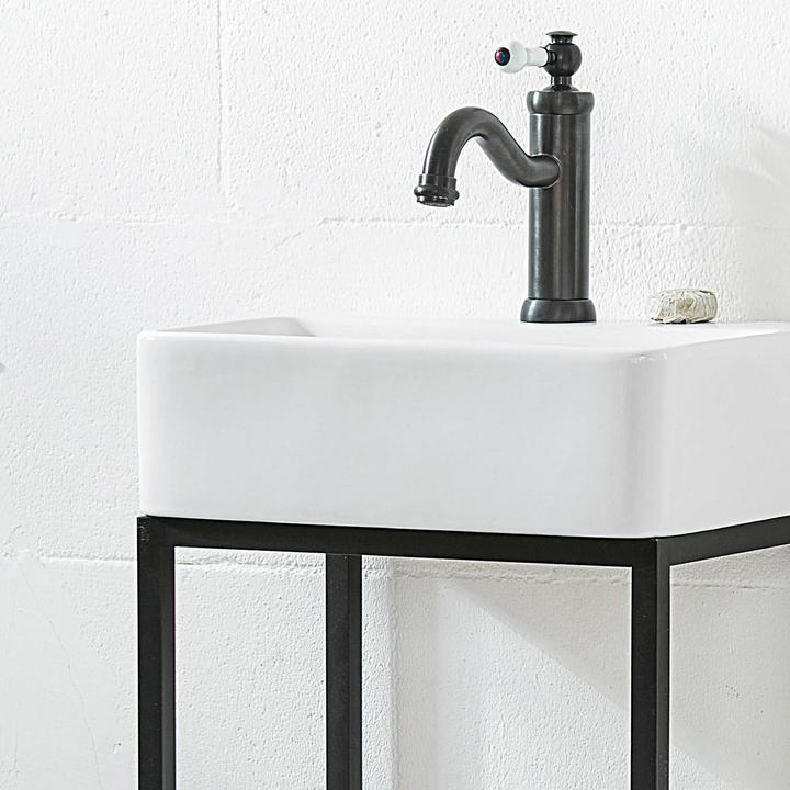 Image du produit Loberon Lavabo Maeva noir/blanc/marron