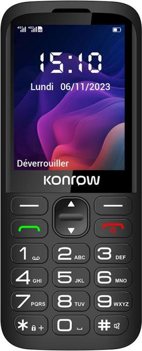 Image du produit Konrow Senior 280 Next 4G (2.8" - Double Sim - Avec Station de charge) Noir (2.80", 4G)