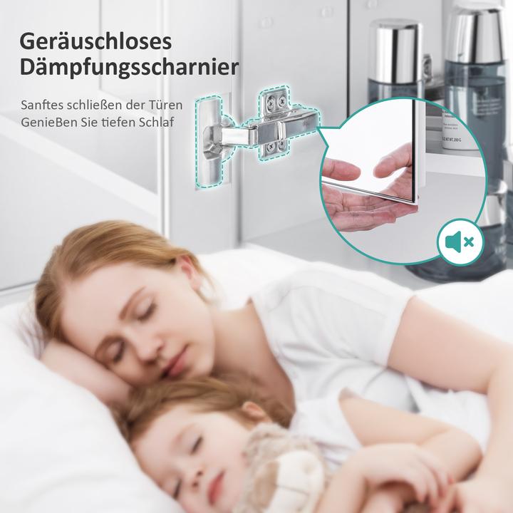 Produktbild Emke Spiegelschränke 85x65cm Spiegelschrank Badschrank mit Doppelseitiger Spiegel (Weiss) (65 x 85 cm)