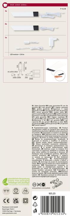 Actual product image Paulmann Bredo under-cabinet light (230 lm)