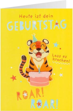 Produktbild Penta Geburtstagskarte Happy Birthday Tiger: Lass es krachen! (1 Stk.)