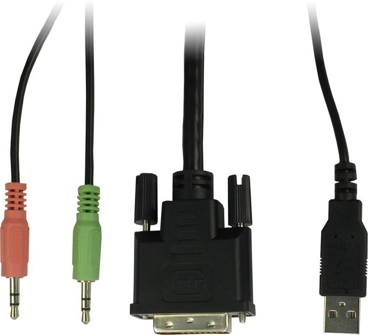Productafbeelding Intertech KVM KVM-AS-21DA 2x DVI-I 2x 3pin 3,5mm jack 2x USB