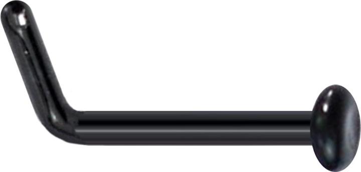 Produktbild Star Piercing Nasenstecker gewinkelt schwarz mit Teller (Glas, ohne Messing)