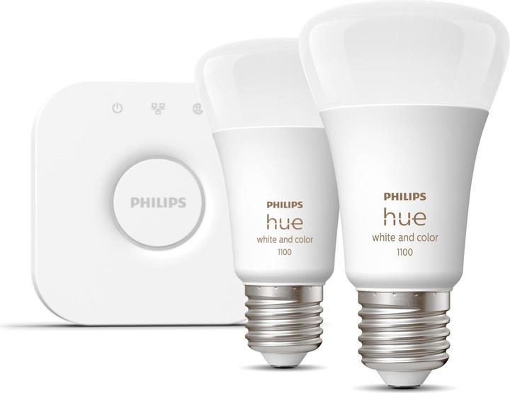 Actual product image Philips Hue Starter Kit (E27, 11 W, 1100 lm, 1 x, F)