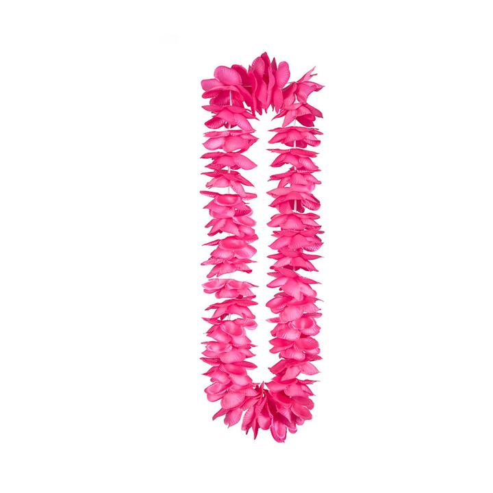 Immagine prodotto Wicked Costumes Collana di fiori Hawai Waikiki in raso rosa caldo Deluxe