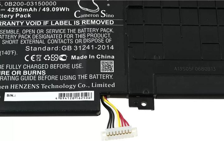 Image du produit AccuCell Batterie Asus ZenBook 13 UX333FA-A4011t, UX333FA-A4081t, type C31N1815 et autres (4250 mAh)