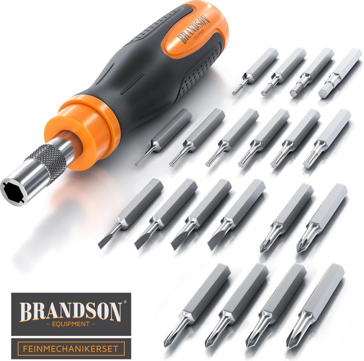 Produktbild Brandson Schraubendreher Set 21-teilig, Minibits, Schlitz, Kreuzschlitz, Innensechskant, Torx, Feinmechaniker (Pozidriv-Kreuzschlitz (PZ), Pin-torx, Phillipps-Kreuzschlitz (PH), Schlitz)