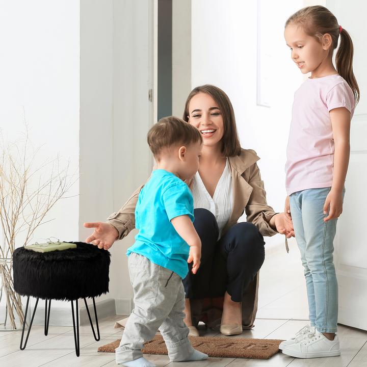 Actual product image Relaxdays Fur stool