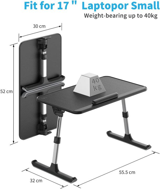 Image du produit Saiji Table d'ordinateur portable pour le lit, noir 52*30cm