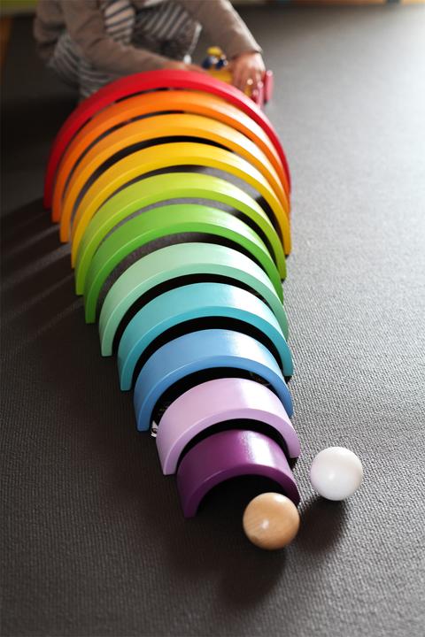 Immagine prodotto small foot Arcobaleno con blocchi di legno XL