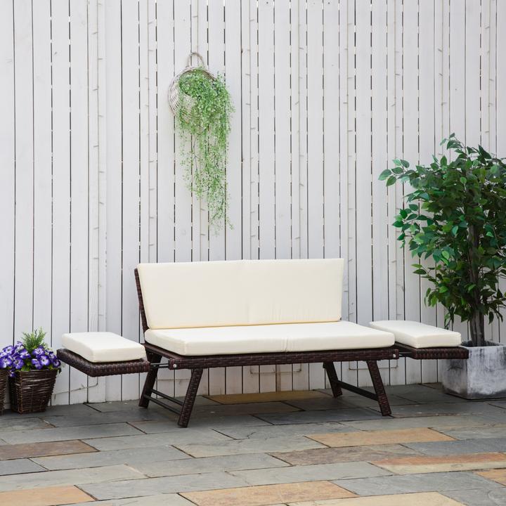 Actual product image Outsunny Garden Sofa with Folding Armrests