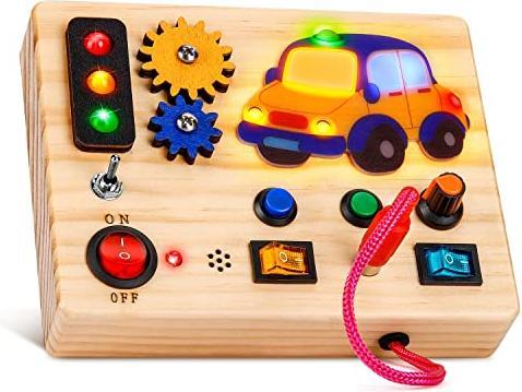 Actual product image Activity Board Busy Board Car Light Switch Toy, Baby Wooden Sensory Toy