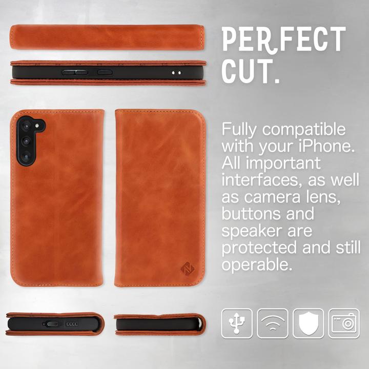 Actual product image Nalia Genuine Leather Flip Case Cover with Magnetic Closure (Samsung Galaxy S23+)