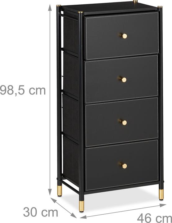 Immagine prodotto Relaxdays Cassettiera con-4-cassetti (46 x 30 x 98,5 cm)