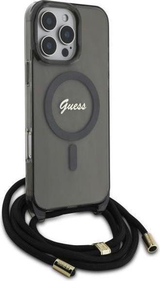Image du produit Guess GUHMP16XHCTSGNSK iPhone 16 Pro Max 6.9" czarny/black hardcase Crossbody Cord Script MagSafe