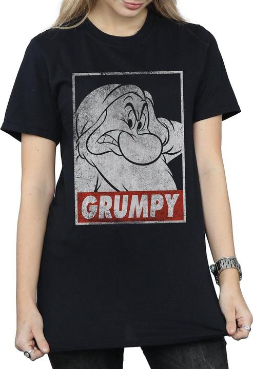 Snow White Grumpy Poster Baumwolle Boyfriend TShirt