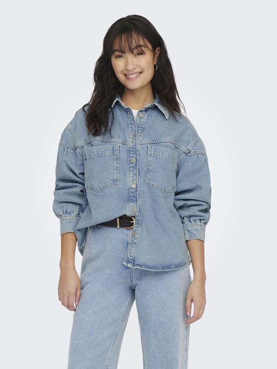Produktbild Only Fly-Away Kragen Ärmelbündchen mit Knopf Jacke Jeansjacke (XS)