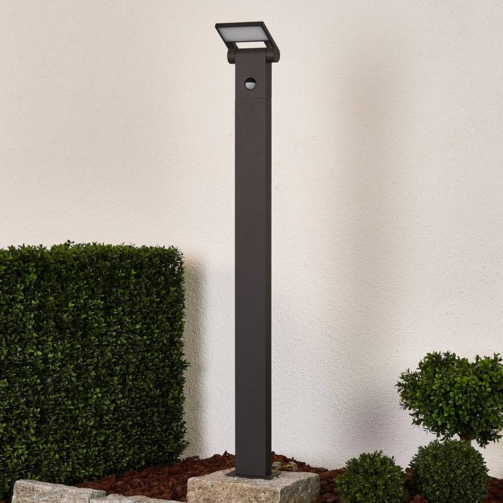 Produktbild Lucande Marius LED Garten Leuchte H100 w/Sensor Graphite (600 lm, IP54)