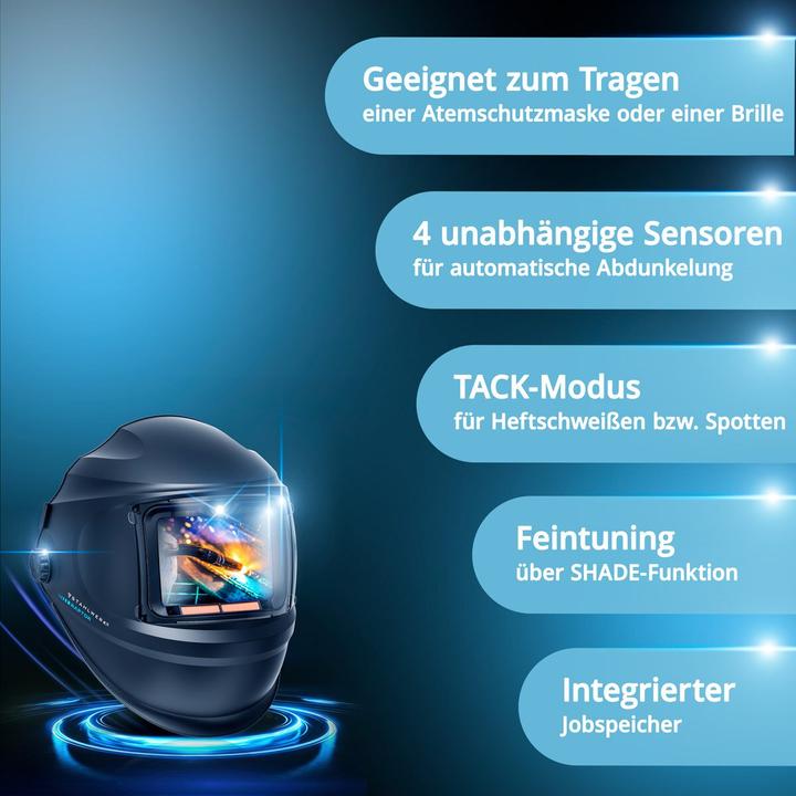 Actual product image Stahlwerk RAPTOR 3-in-1 automatic welding helmet with LED light