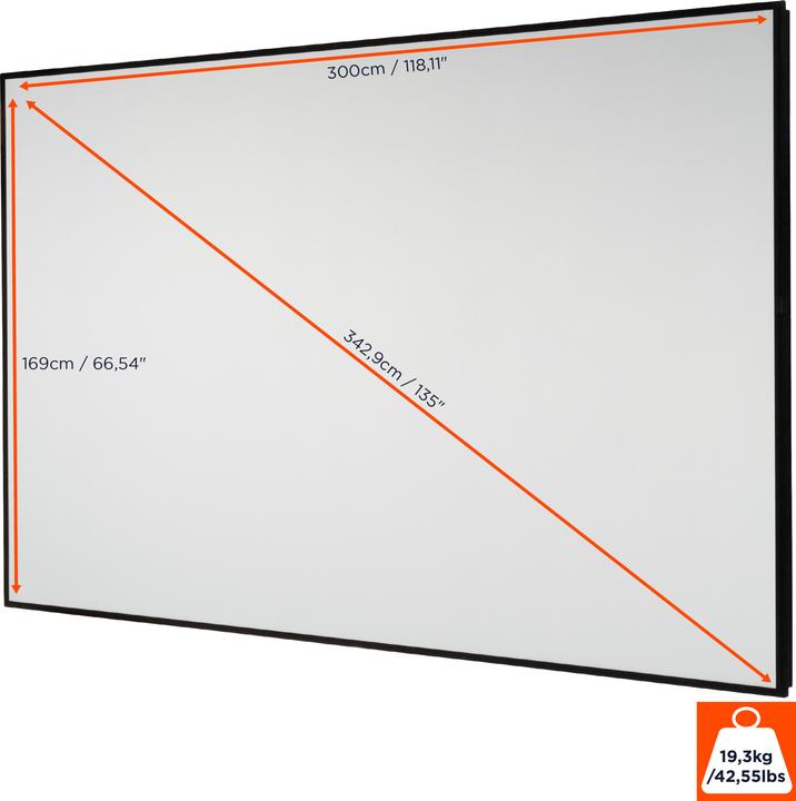 Produktbild Celexon HomeCinema Hochkontrastleinwand Frame 300 x 169 cm, 135" - Dynamic Slate ALR (135", 16:9)