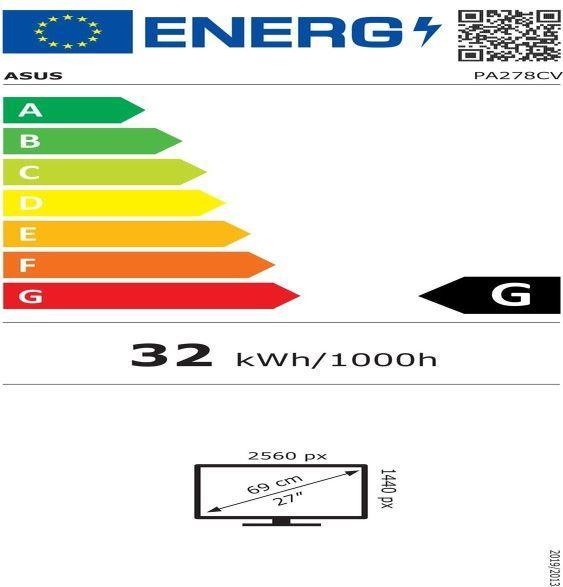 Label énergétique ASUS ProArt PA278CV (2560 x 1440 pixels, 27")