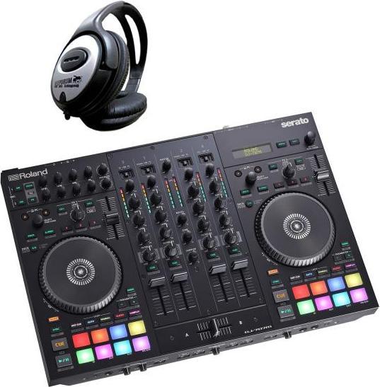 Roland DJ-707M Mobile DJ controller with headphones