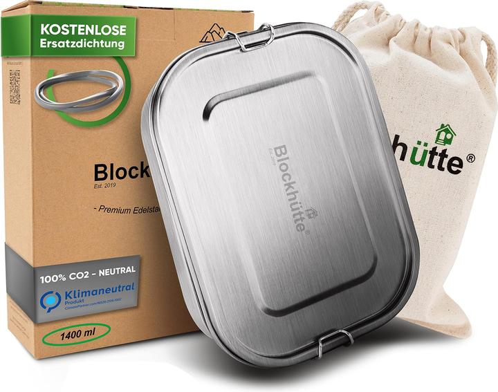 Image du produit Blockhütte Boîte à pain premium en acier inoxydable 1400ml