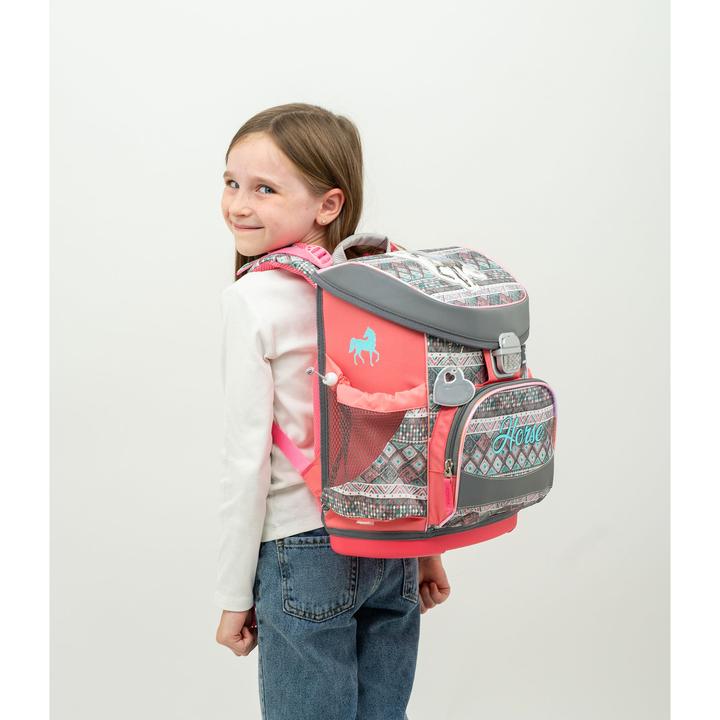 Produktbild Belmil MINI FIT Schulrucksack 4-teiliges-Set Horse Aruba Blue (17 l)