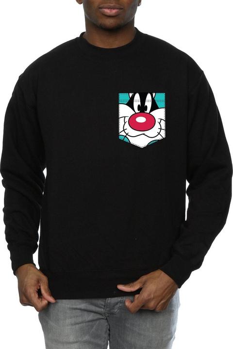 Immagine prodotto Looney Tunes Sylvester Face Faux Pocket Felpa Uomo (XL)