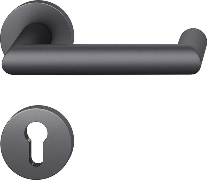 Actual product image FSB Fire-resistant lever handle set 79 1016 AGL DIN EN179 PZ, black matt (Door set)