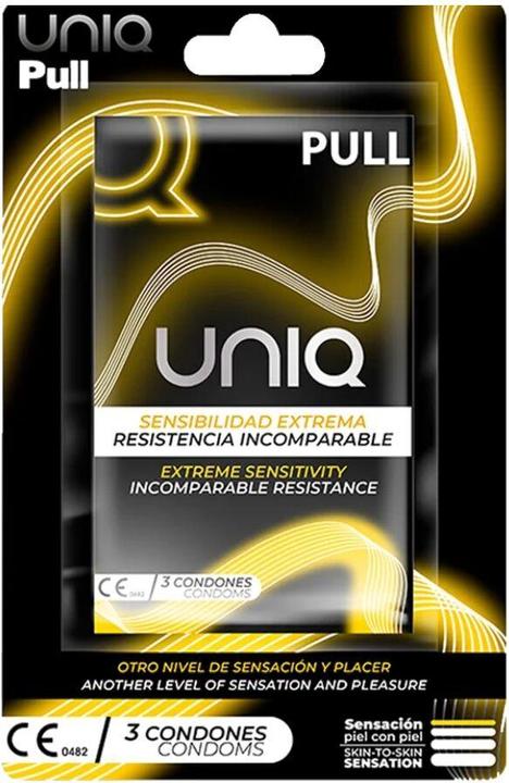 Uniq Latexfreie Kondome mit Streifen von Pull, 3 Stück (3 Stk.)
