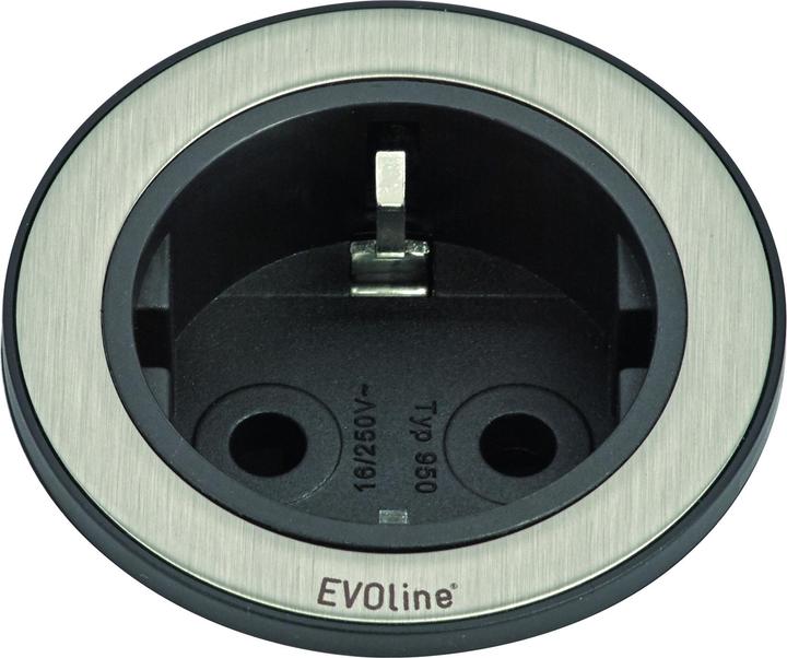 Produktbild Schulte Elektrotechnik Steckdosenelement EVOLINE 1f Steckdose sw, Ring in Edst, 2,5m Anschlussleitun