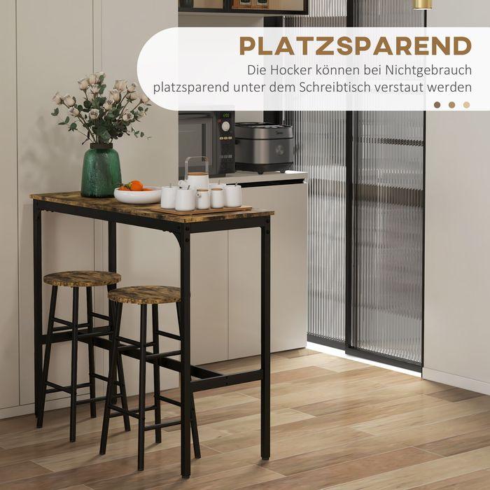 Image du produit Swisshandel24 Set de table de bar, 3 pièces, brun rustique