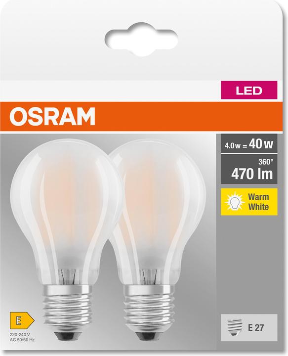 Produktbild Osram 4099854094248 LED EEK E (A - G) E27 Kerzenform 4 W = 40 W Warmweiss (Ø x H) (E27, 4 W, 470 lm, 20 x, E)